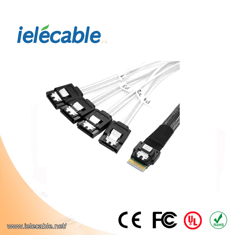 MINISAS (SFF8654) TO 4SATA 7PIN Cable