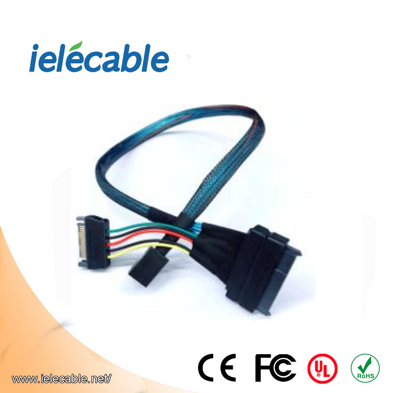 MINISAS (SFF8639) TO MINISAS (SFF8643)+15PIN Power Supply