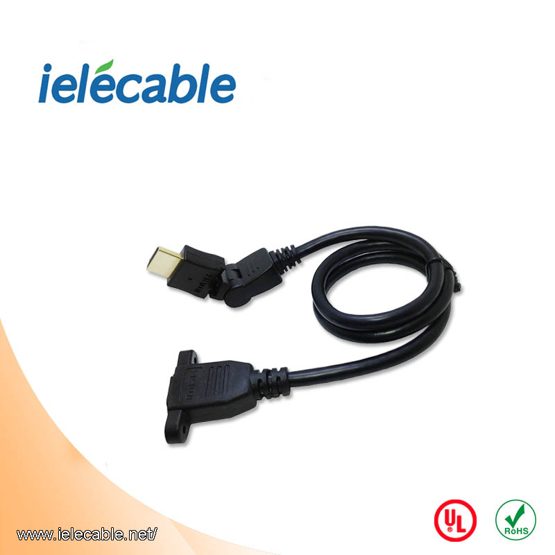 HDMI 公对母带耳朵连接线