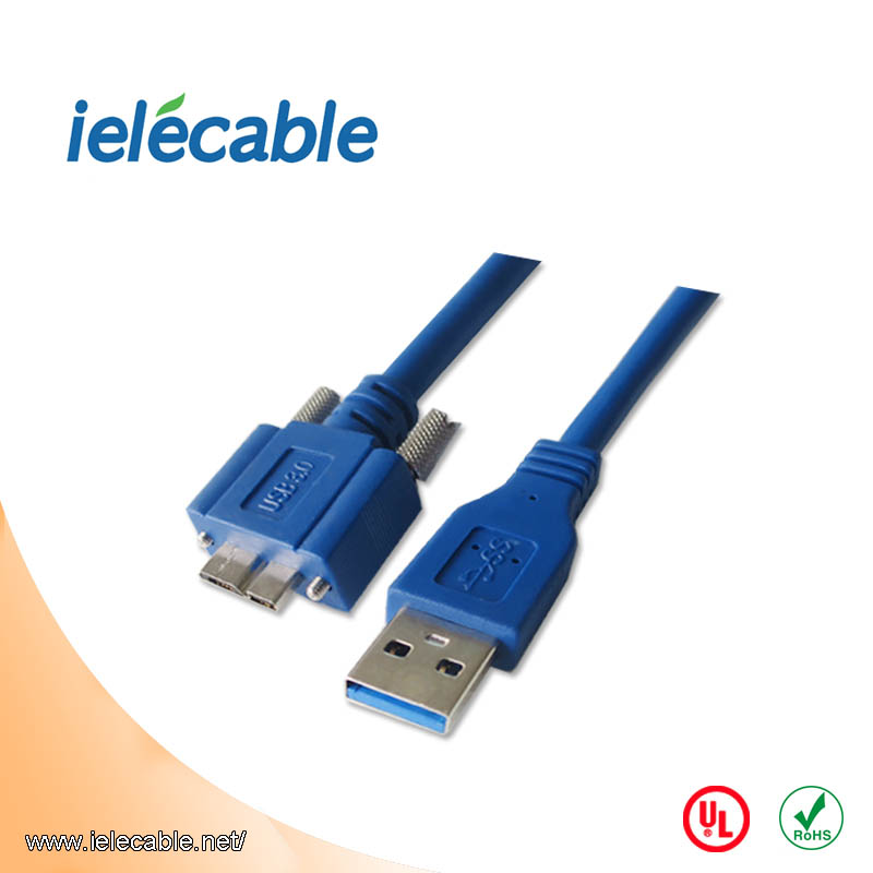 USB 3.0 A Male to Micro B Male Locking Cable